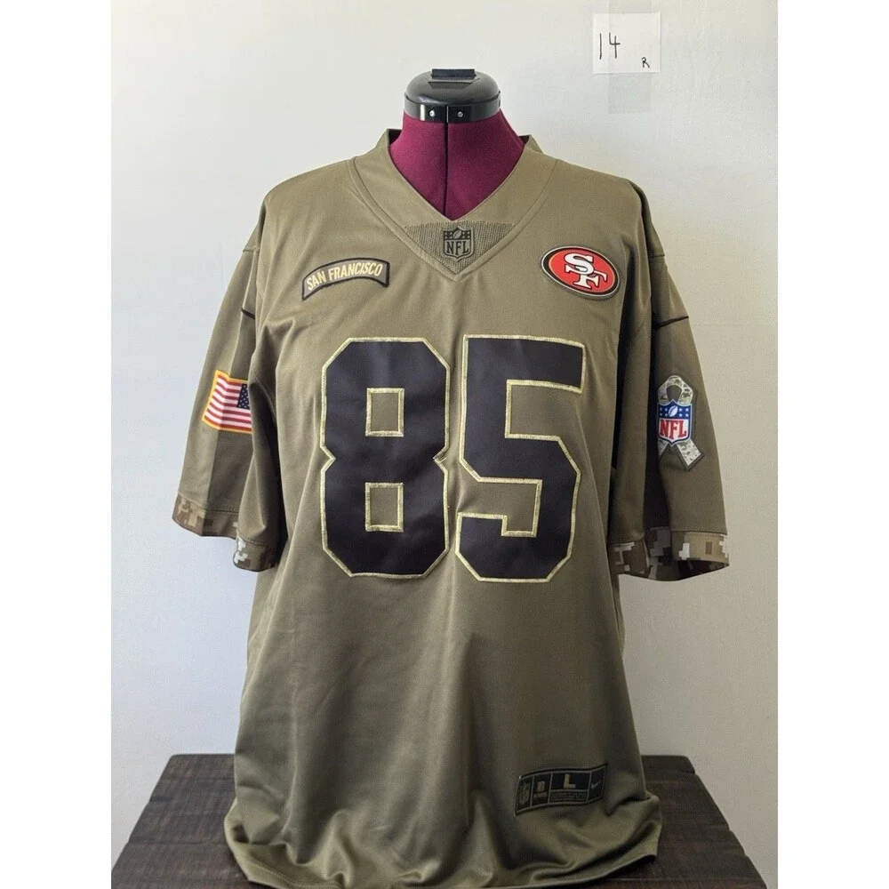 Nike 49ers George Kittle #85 Salute to Service On Field Jersey Size L Olive